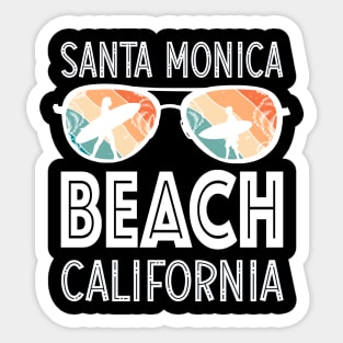 Santa Monica California Surfing Sunglasses Tropical Summer Sticker